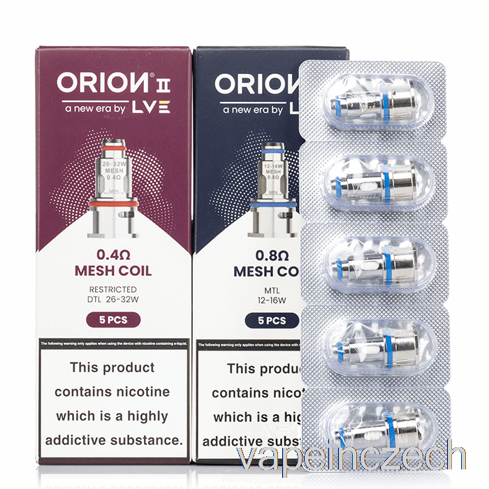 Lve Orion 2 Náhradní Cívky 1,2ohm Mesh Coils Vape Bez Nikotinu
